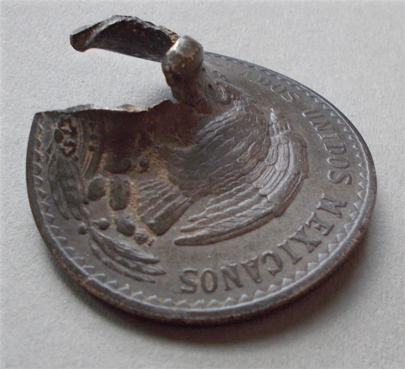 Ugliest,-Heavily-Damaged-Silver-Eagle-Coin-Ever,-Scrap-Silver-Coin